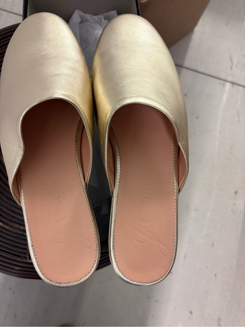 J. Crew Metallic Leather Mule. Size 9.5. Like New.